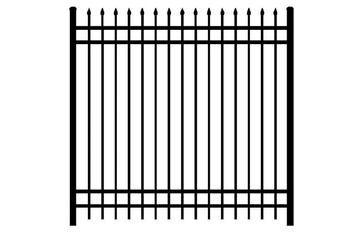 Steel picket fence feature